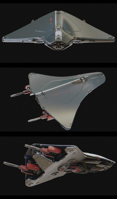 Stingray Battle Drone黄貂鱼无人战斗机3D模型（OBJ,FBX,MAX）