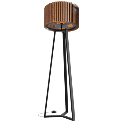 Rotor三脚架橡木贴面落地灯3D模型（OBJ,FBX,MAX）