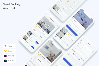 旅行预订APP UI KIT (FIG,PSD,SKETCH,XD)