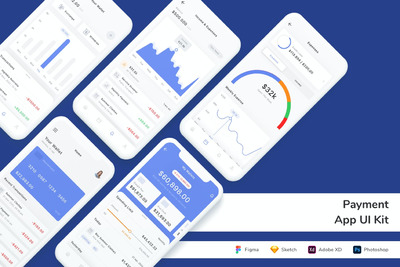 支付应用APP UI KIT (FIG,PSD,SKETCH,XD)