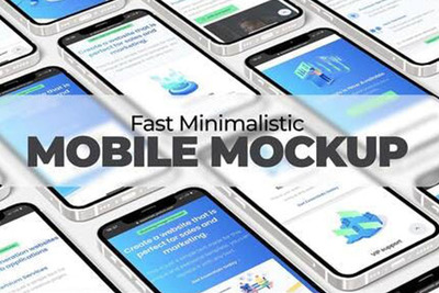 快速简约手机设备样机App演示视频AE模板[aep]