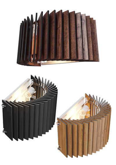 Rotor Horizontal橡木贴面灯罩壁灯3D模型（OBJ,FBX,MAX）