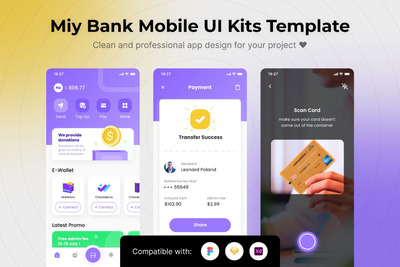 个性个人银行APP UI KIT (FIG,SKETCH,XD)