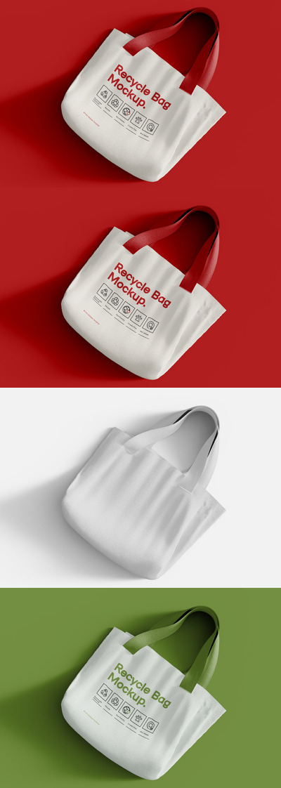 顶视图购物环保袋样机 (PSD)