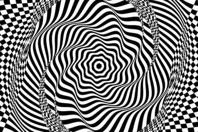 螺旋黑白迷幻性视错觉背景矢量素材[ai,eps]