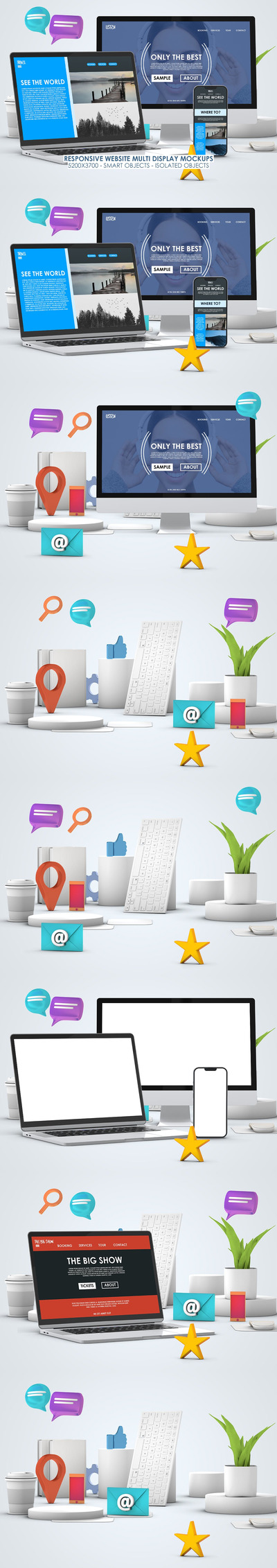 响应式网站多设备展示样机 (PSD)