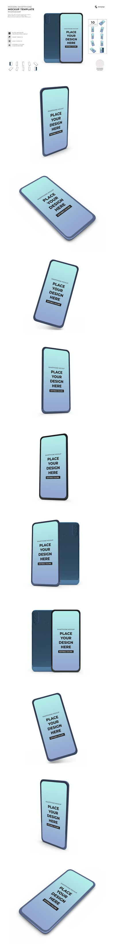 现代风格手机样机 (PSD)