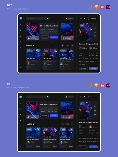 NFT 市场仪表盘网页UI模版 (FIG,SKETCH,XD)
