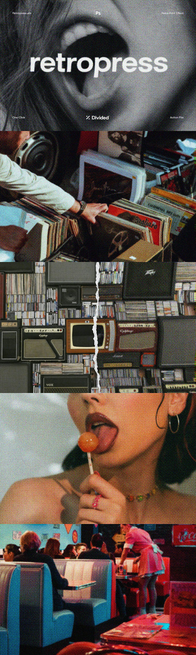 高品质的时尚高端复古质感photoshop动作预设