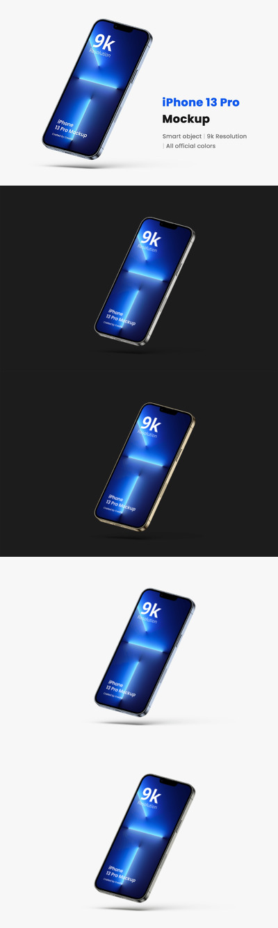 高品质耳朵iPhone 13 Pro APP UI样机展示模型mockups