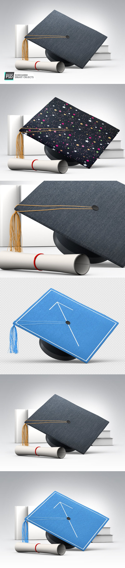 真是感学位毕业生帽  (PSD)