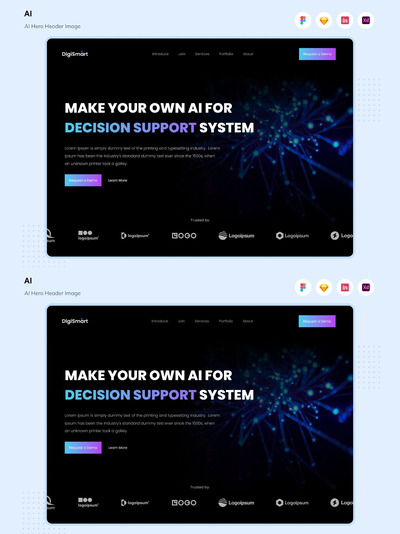 AI人工智能网站模板 (FIG,SKETCH,XD)
