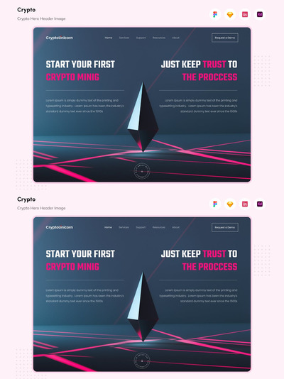 区块链英雄巨无霸大图Bannner排版模板 (FIG,SKETCH,XD)