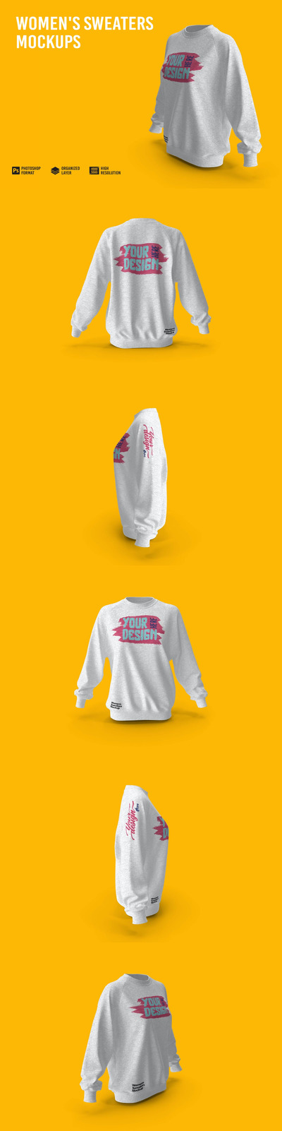 女士毛衣服装设计样机 (PSD)