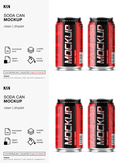汽水金属易拉罐设计样机 (PSD)