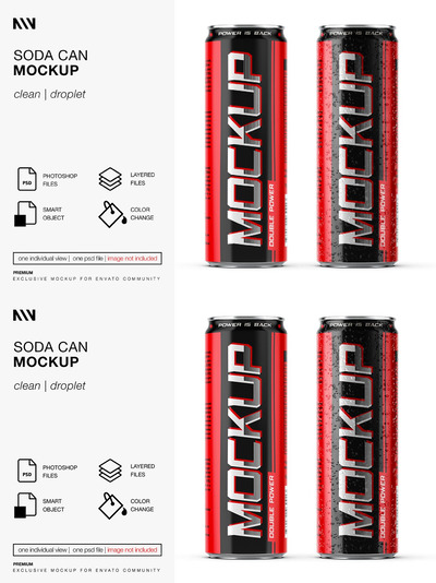 高尺寸汽水易拉罐设计样机 (PSD)