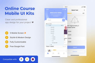 在线课堂APP UI KIT (FIG,SKETCH,XD)