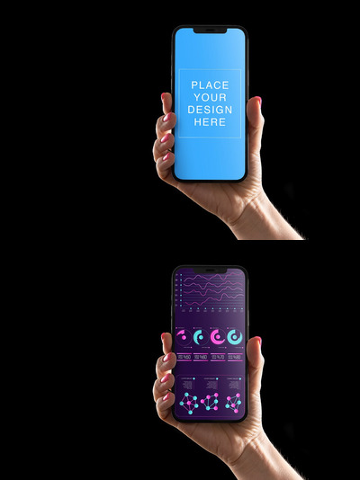 iPhone 12 Pro Max手机UI展示样机 (PSD)