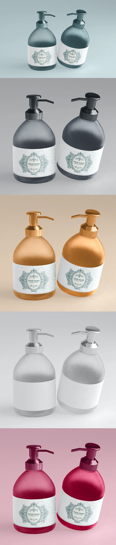 肥皂沐浴露瓶包装设计样机 (PSD)