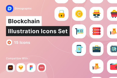 区块链产品图标套装 (AI,FIG,SKETCH)