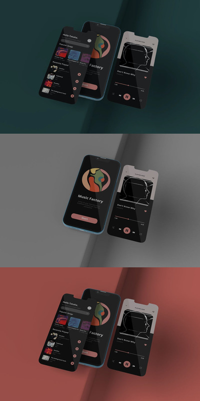 高品质的时尚高端专业的手机屏幕APP UI样机展示模型mockups