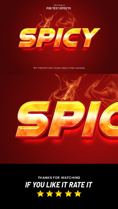 3D火辣可编辑文字效果模板 (psd)