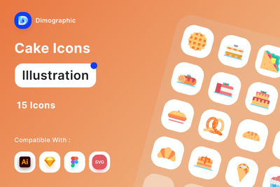 蛋糕烘培图标套装 (AI,FIG,SKETCH)