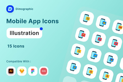 移动端APP图标套装 (FIG,AI,SKETCH)