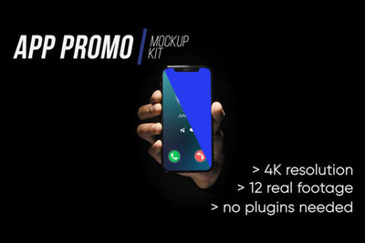 App应用介绍手机样机套件AE模板[aep]