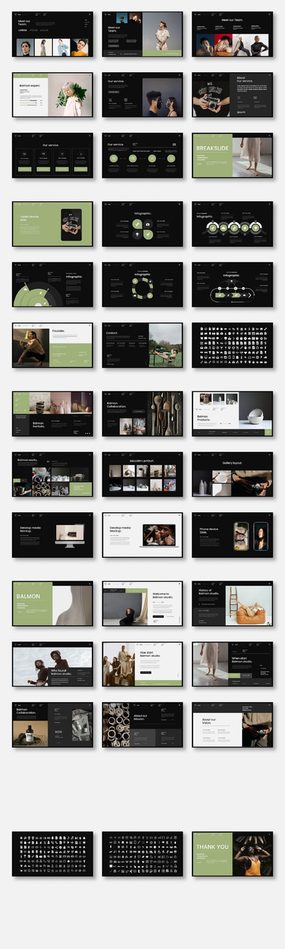 时尚清新优雅高端多用途的商业商务质感powerpoint幻灯片演示模板（pptx）