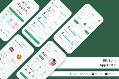 账单管理App UI Kit (FIG,PSD,SKETCH,XD)