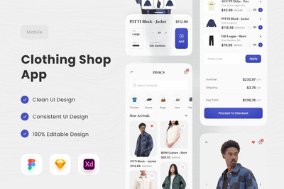 服饰商店APP UI KIT (fig,XD,Sketch)