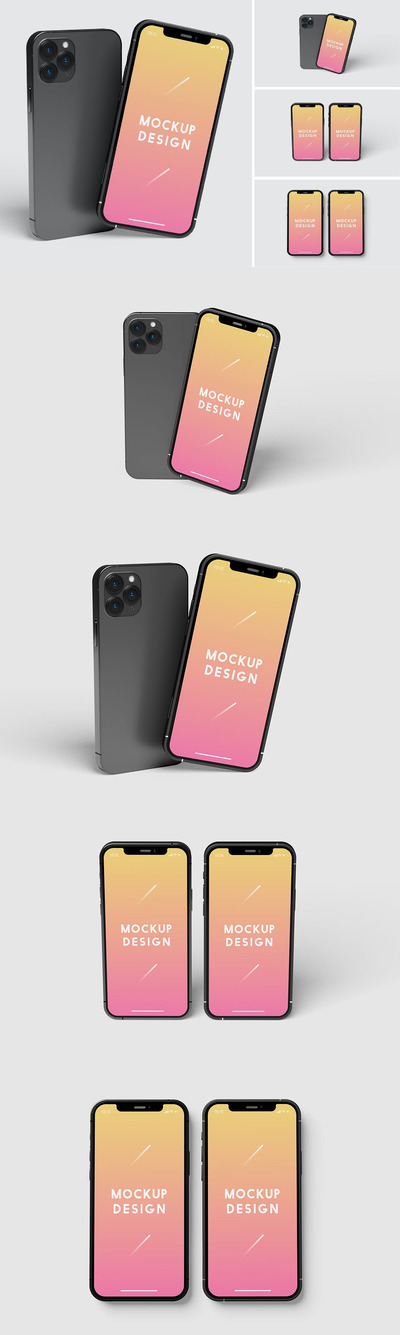 智能iPhone12 Pro手机样机 (PSD)