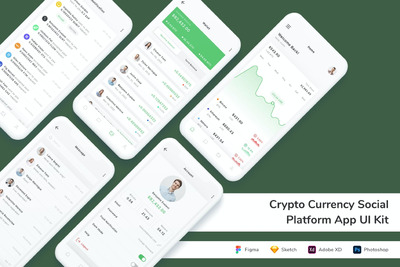 区块链社交平台 App UI Kit (FIG,PSD,SKETCH,XD)