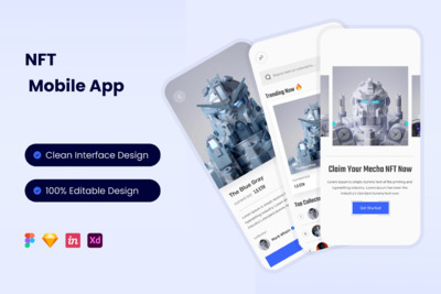 NFT 移动端 App UI Kit (FIG,SKETCH,XD)
