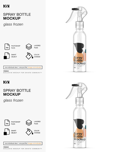 消毒液喷雾瓶包装设计样机模板 (PSD)