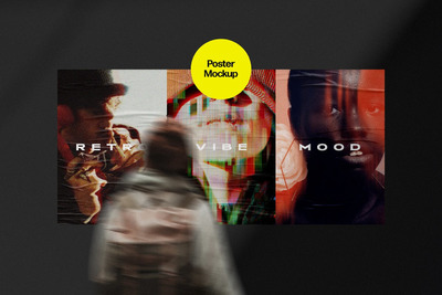 艺术品海报展示样机场景 (PSD)