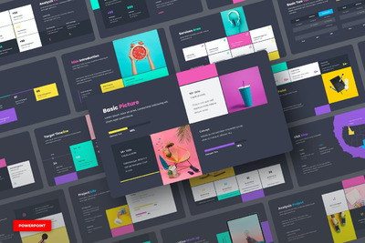 时尚清新高端简约多用途的商业商务质感powerpoint幻灯片演示模板（pptx）