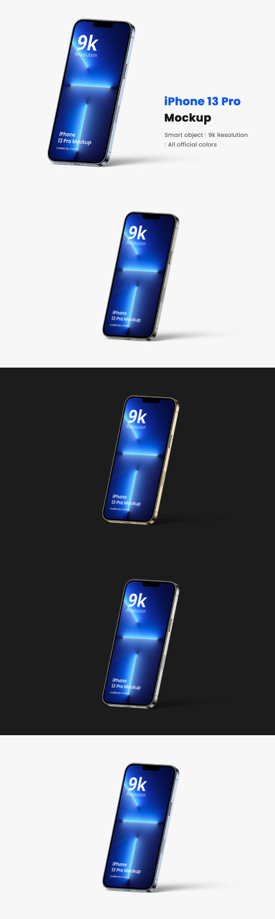 高分辨率iPhone 13 Pro手机样机 (PSD)