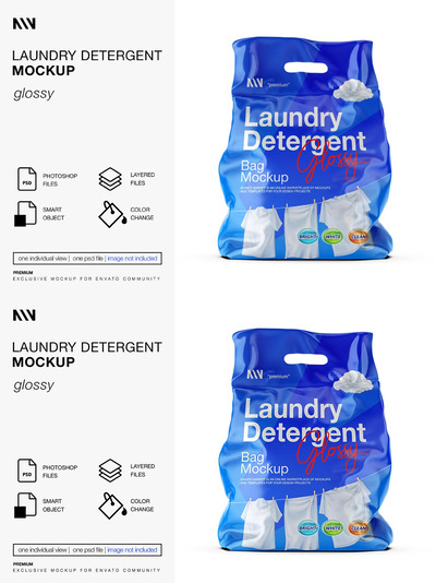 洗衣粉产品包装设计样机 (PSD)