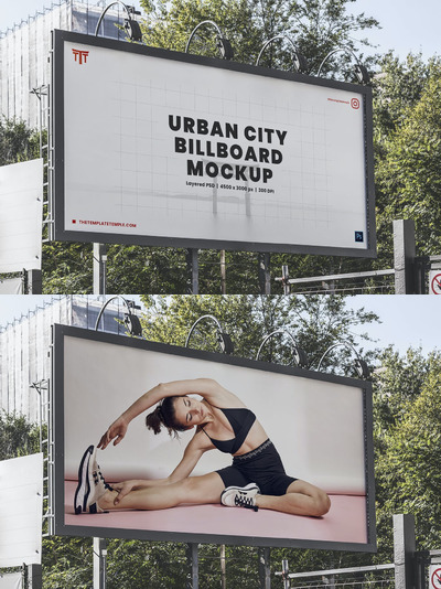 城市灯光广告牌设计样机 (PSD)