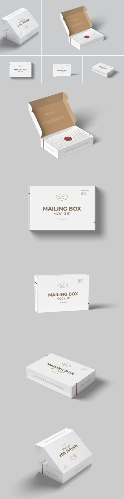 飞机盒快递纸盒包装设计样机 (PSD)