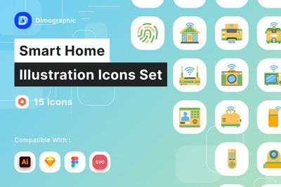 智能居家图标 (AI,FIG,SKETCH)