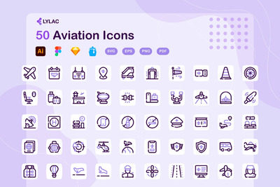 航空元素图标 (AI,EPS,FIG,JPG,PDF,PNG,SKETCH,SVG)