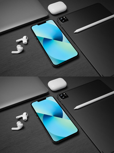 苹果智能产品场景iPhone 13 Pro手机样机 (PSD)