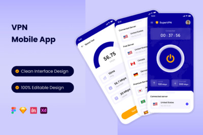 上网工具 App UI Kit (FIG,SKETCH,XD)