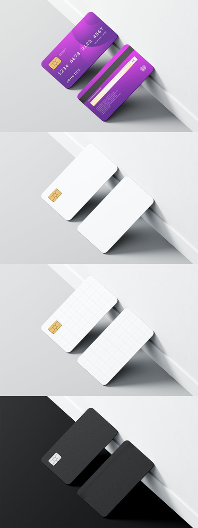 信用卡正反面品牌设计样机 (PSD)