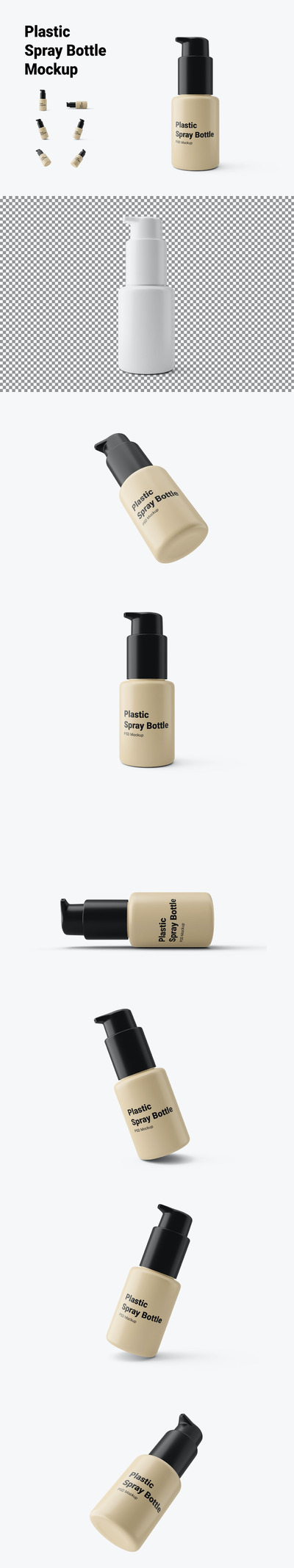 小尺寸塑料喷雾瓶包装设计样机 (PSD)