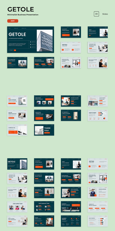 时尚高端简约清新专业的公司简介powerpoint幻灯片演示模板（pptx）