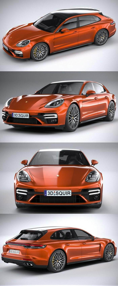 Porsche保时捷Panamera Turbo S Sport Turismo 2021款汽车3D模型（OBJ,FBX,MAX）